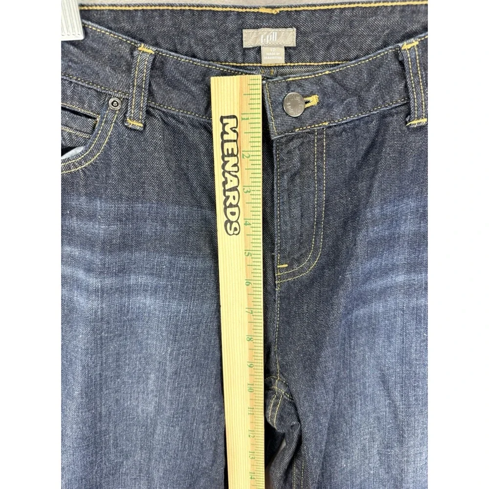 J Jill Jeans Women's Sz 12 Slim Straight Mid-Rise‎ Dark Wash Everyday Blue Denim